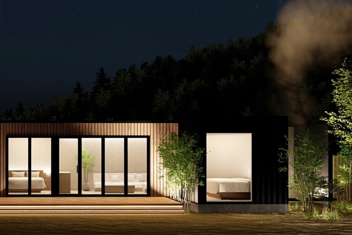 ▲「THE LAKOTAN GLAMPING & RESORTS」獨棟Villa示意圖，臥房、客廳、露天溫泉、戶外用餐區等一應俱全。　圖：ブッキングリゾート／提供