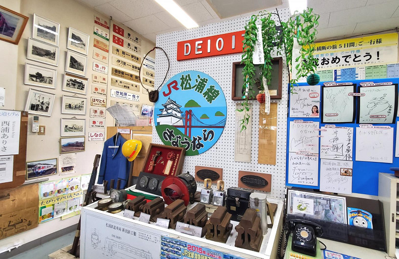 田平平戶口站內的的小小鐵道博物館。